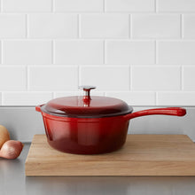 Load image into Gallery viewer, Commercial Enameled Cast Iron Covered Saucier, 3.7-Quart, Red - EK CHIC HOME