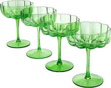 Load image into Gallery viewer, Flower Vintage Glass Coupes 7oz by The Wine Savant - EK CHIC HOME
