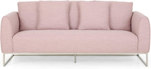 Load image into Gallery viewer, Modern Fabric 3 Seater Sofa, Light Blush and Silver - EK CHIC HOME