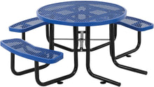 Load image into Gallery viewer, 46&quot; ADA Round Picnic Table, Surface Mount, Blue - EK CHIC HOME