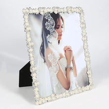 Load image into Gallery viewer, 8x10 Picture Frame with Pearl for Wedding, Silver Plated Photo Frames - EK CHIC HOME
