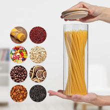 Load image into Gallery viewer, Set of 3 Glass Jars with Airtight Seal Bamboo Lid, - EK CHIC HOME