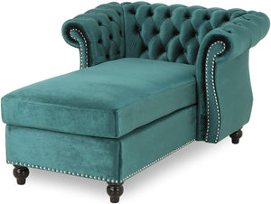 Modern Glam Chesterfield Chaise Lounge - EK CHIC HOME