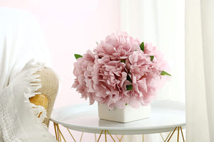 Artificial Flowers with Small Ceramic Vase Silk Roses - EK CHIC HOME