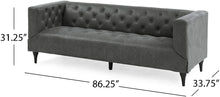 Load image into Gallery viewer, Contemporary Microfiber Upholstered Tufted 3 Seater Sofa - EK CHIC HOME