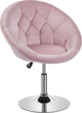 Load image into Gallery viewer, Adjustable Modern Round Tufted Back Chair Tilt Swivel Chair - EK CHIC HOME