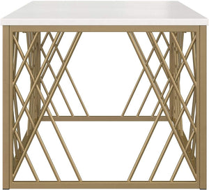 Golden Chic Coffee Table, White/Gold - EK CHIC HOME