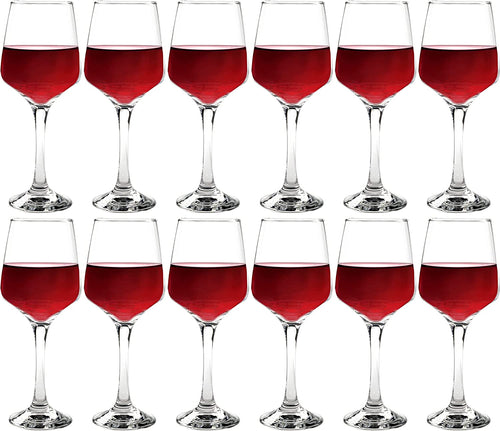 Wine Glasses, Set of 12 Red Wine Glasses, 12.75 Ounce Clear - EK CHIC HOME