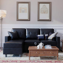 Load image into Gallery viewer, Leather Sectional Convertible L Shaped for Small Space - EK CHIC HOME