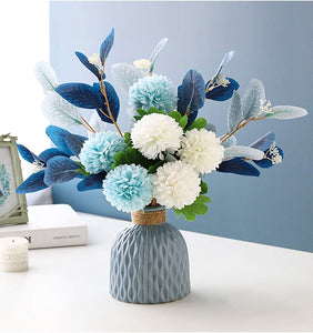 Artificial Flowers with Vase Faux Hydrangea  Arrangements - EK CHIC HOME