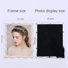 Load image into Gallery viewer, 8x10 Pearl Picture Frame with Crystal for Wedding ,Silver Plated - EK CHIC HOME