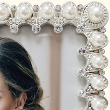 Load image into Gallery viewer, 8x10 Picture Frame Silver Plated with Pearls and Crystal Decor - EK CHIC HOME