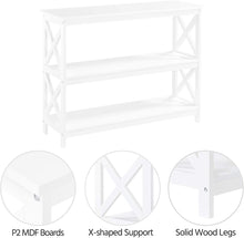 Load image into Gallery viewer, 3 Tier X-Design Console Table, Farmhouse Sofa Table - EK CHIC HOME