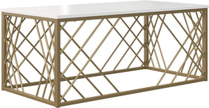 Golden Chic Coffee Table, White/Gold - EK CHIC HOME