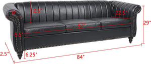 Chesterfield Sofa for Living Room, 3 Seater - EK CHIC HOME