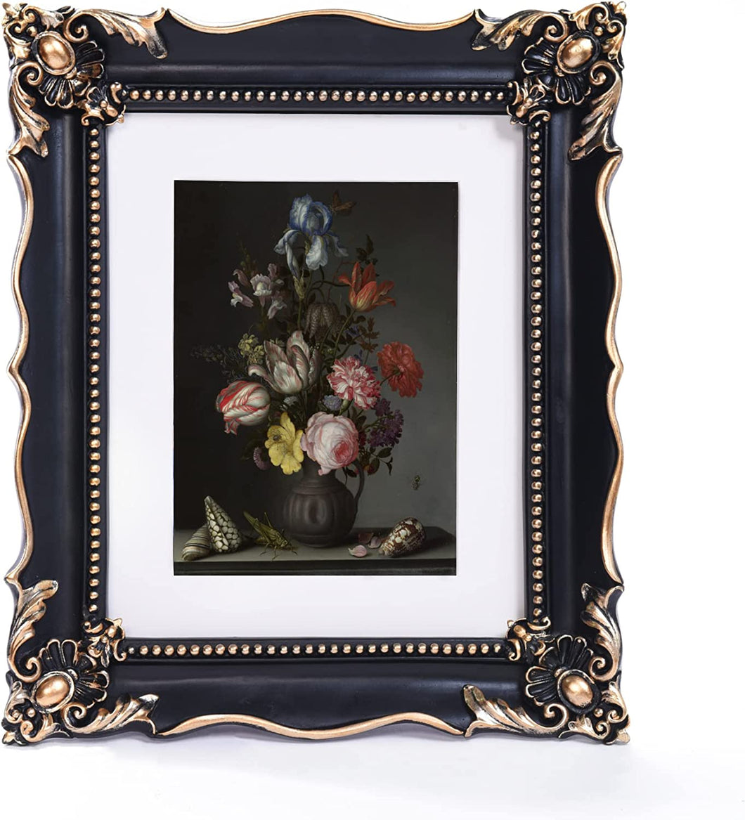 8x10 Vintage Picture Frame with Embossed Flower Design - EK CHIC HOME