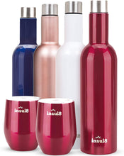 Load image into Gallery viewer, Stainless Steel Wine Bottle and 2 12 ounce Wine Tumbler Cups - EK CHIC HOME