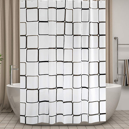 MOLECOLE Shower Curtain for Bathroom 72 x 72 inch Water Resistant Translucent with 12 Hooks - EK CHIC HOME