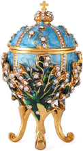 Load image into Gallery viewer, Faberge Egg Series Hand Painted Jewelry Trinket Box Enamel and Sparkling Rhinestones - EK CHIC HOME