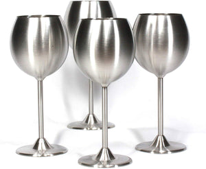 Stainless Steel Stemmed Wine Glasses - EK CHIC HOME