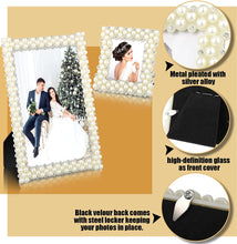 Load image into Gallery viewer, 2 Pieces Pearl Picture Frame with Crystal Decor Wedding Photo Frame - EK CHIC HOME