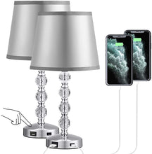 Load image into Gallery viewer, Touch Crystal Table Lamp for Bedroom with USB SET - EK CHIC HOME
