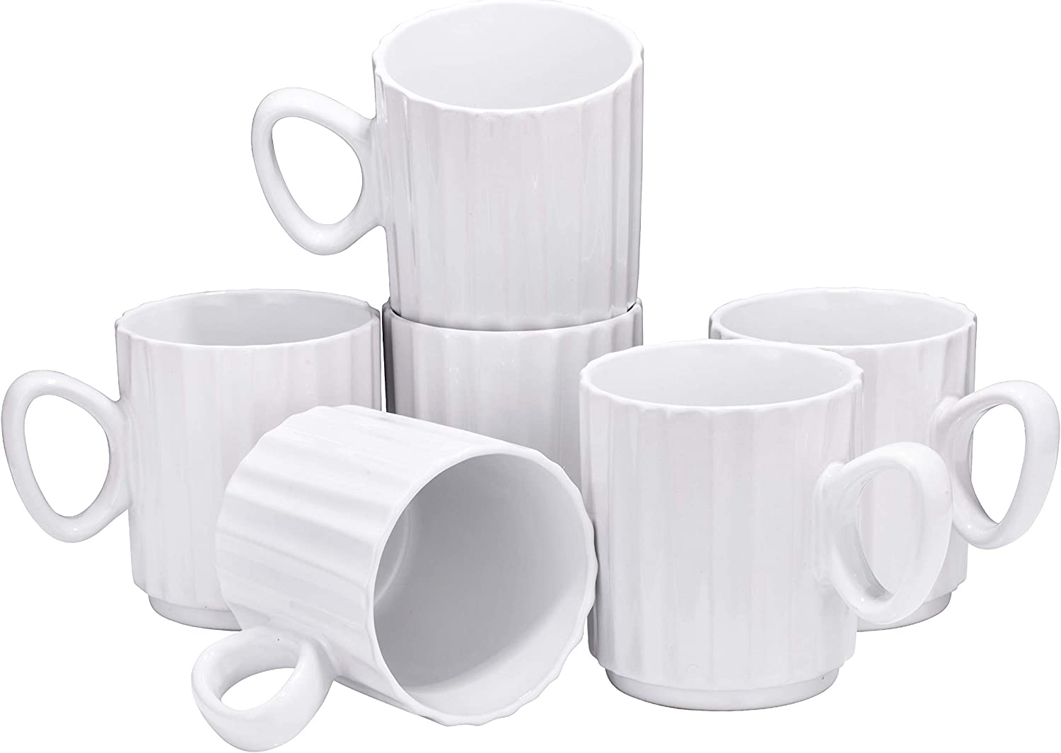 Cappuccino Cups with Saucers by Bruntmor - 6 ounce - Set of 6 