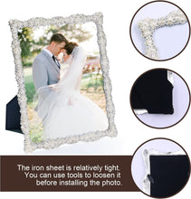 Load image into Gallery viewer, 8x10 Pearl Picture Frame with Crystal for Wedding ,Silver Plated - EK CHIC HOME