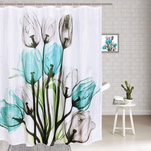 Tulip Flowers Shower Curtains 12 Hooks Included - EK CHIC HOME