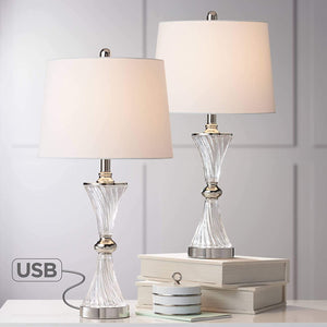 Modern Table Lamps Set of 2 with USB Charging Port - EK CHIC HOME