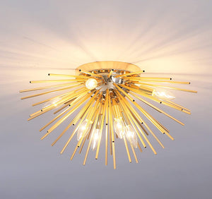 Sputnik Chandelier, 8-Light Flush Mount Ceiling Light - EK CHIC HOME