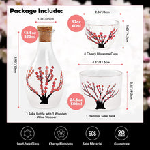 Load image into Gallery viewer, Japanese Sake Set for 4, Handcraft Pink Cherry Blossoms Design - 6 pcs - EK CHIC HOME