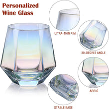 Load image into Gallery viewer, Stemless Wine Glass Set Of 4(10 Oz),Iridescent Glassware For Gift , - EK CHIC HOME