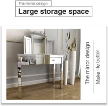 Load image into Gallery viewer, Mirrored Vanity Set with Tri-Folding Mirror Vanity Table with 2 Drawers - EK CHIC HOME