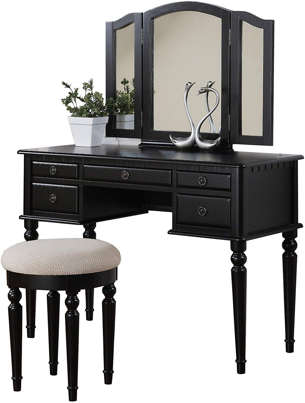 CHIC Collection Vanity Set with Stool - EK CHIC HOME