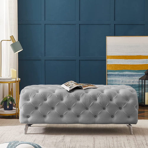 Luxury Velvet Window Bench for Bedroom Stylish Soft Padded - EK CHIC HOME