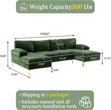 Load image into Gallery viewer, U Shaped Sectional Couch-Large Modular Sectional Sofa - EK CHIC HOME