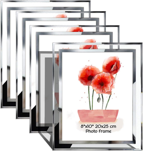 8x10 Picture Frame Set of 4, Glass Photo Picture Frames Set - EK CHIC HOME