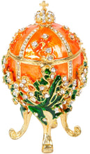 Load image into Gallery viewer, Faberge Egg Series Hand Painted Jewelry Trinket Box Enamel and Sparkling Rhinestones - EK CHIC HOME