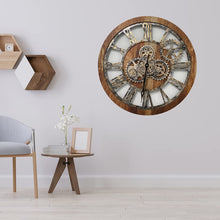 Load image into Gallery viewer, Gear Wall Clock Vintage Industrial Oversized Rustic Farmhouse 24 inch - EK CHIC HOME