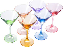 Load image into Gallery viewer, Large Martini Glasses Elegant Colors | Set of 6 | 8oz - EK CHIC HOME