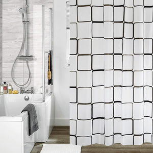 MOLECOLE Shower Curtain for Bathroom 72 x 72 inch Water Resistant Translucent with 12 Hooks - EK CHIC HOME