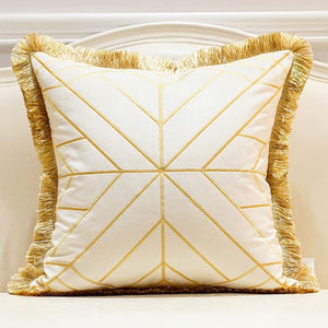Navy Blue Gold Striped Cushion Cases Luxury European Throw Pillow Covers - EK CHIC HOME