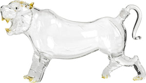 Large 35-Oz Roaring Tiger Glass Figurine Decanter - EK CHIC HOME