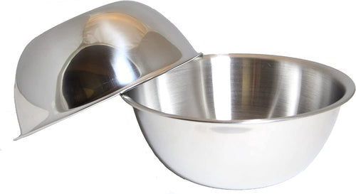 SET OF 2, 5-Quart Heavy-Duty Deep Stainless Steel Flat Base Mixing Bowl - EK CHIC HOME