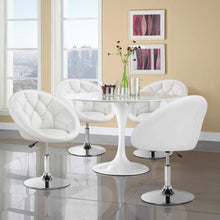Load image into Gallery viewer, Adjustable Modern Round Tufted Back Chair Tilt Swivel Chair - EK CHIC HOME