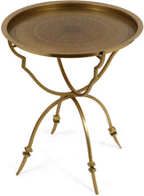 Load image into Gallery viewer, Vintage Style Iron Tray Top Side Table, Antique Brass - EK CHIC HOME