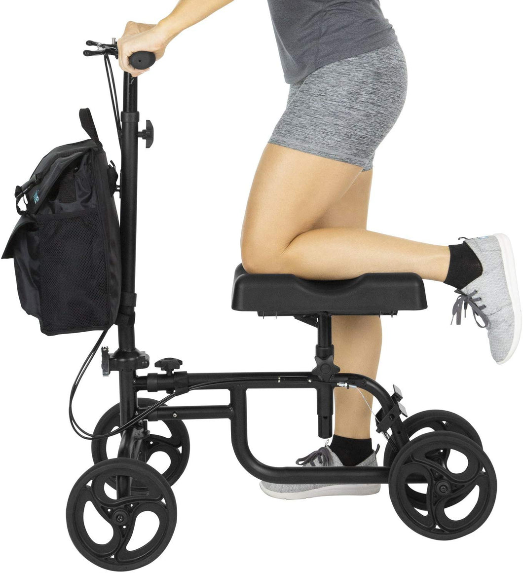 Knee Walker - Steerable Scooter For Broken Leg, Foot, Ankle Injuries - Kneeling Quad Roller Cart - EK CHIC HOME