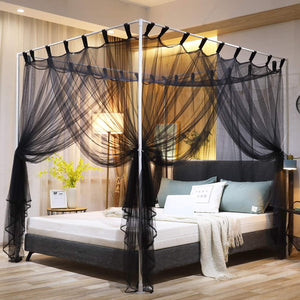 4 Corners Post Curtain Bed Canopy Bed Frame Canopies Net - EK CHIC HOME