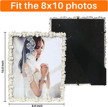 Load image into Gallery viewer, 8x10 Picture Frame with Pearl for Wedding, Silver Plated Photo Frames - EK CHIC HOME